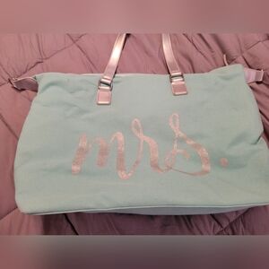 Elegant Silver and Blue Tote Bag